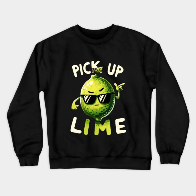 Pick up Line Lime Crewneck Sweatshirt by DoodleDashDesigns